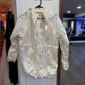 Calvin Klein Iridescent Pearl Hooded Bomber Jacket